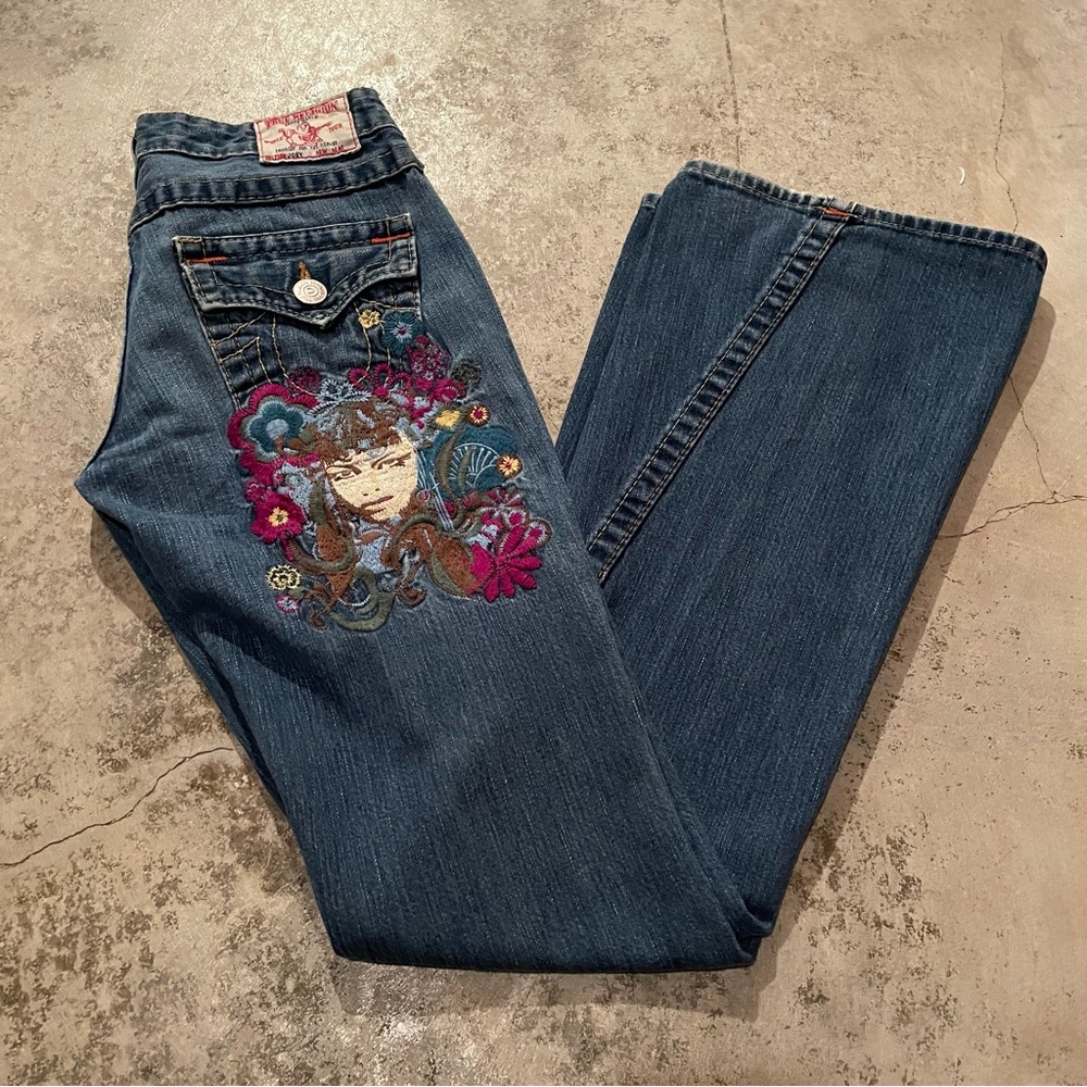 Vintage True Religion Low Rise Flare Jeans